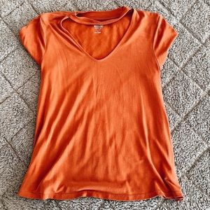 Mossimo Bright Orange Keyhole Top